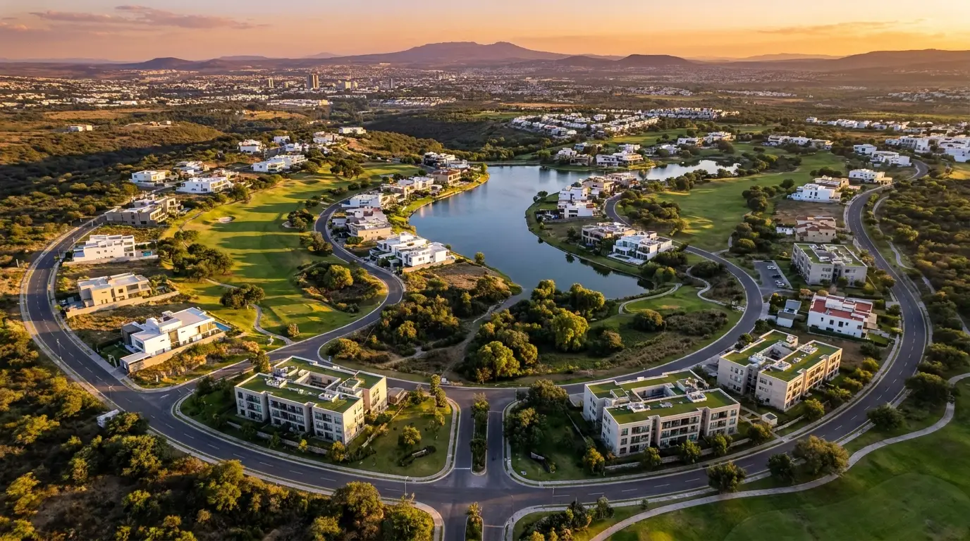 Comunidad residencial en Querétaro vista aérea